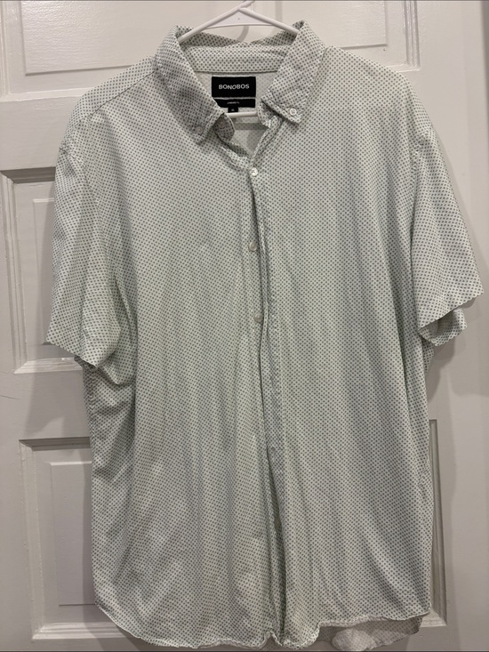 Bonobos Other - Bonobos Light White and Green Short-Sleeve Button-Down Shirt
